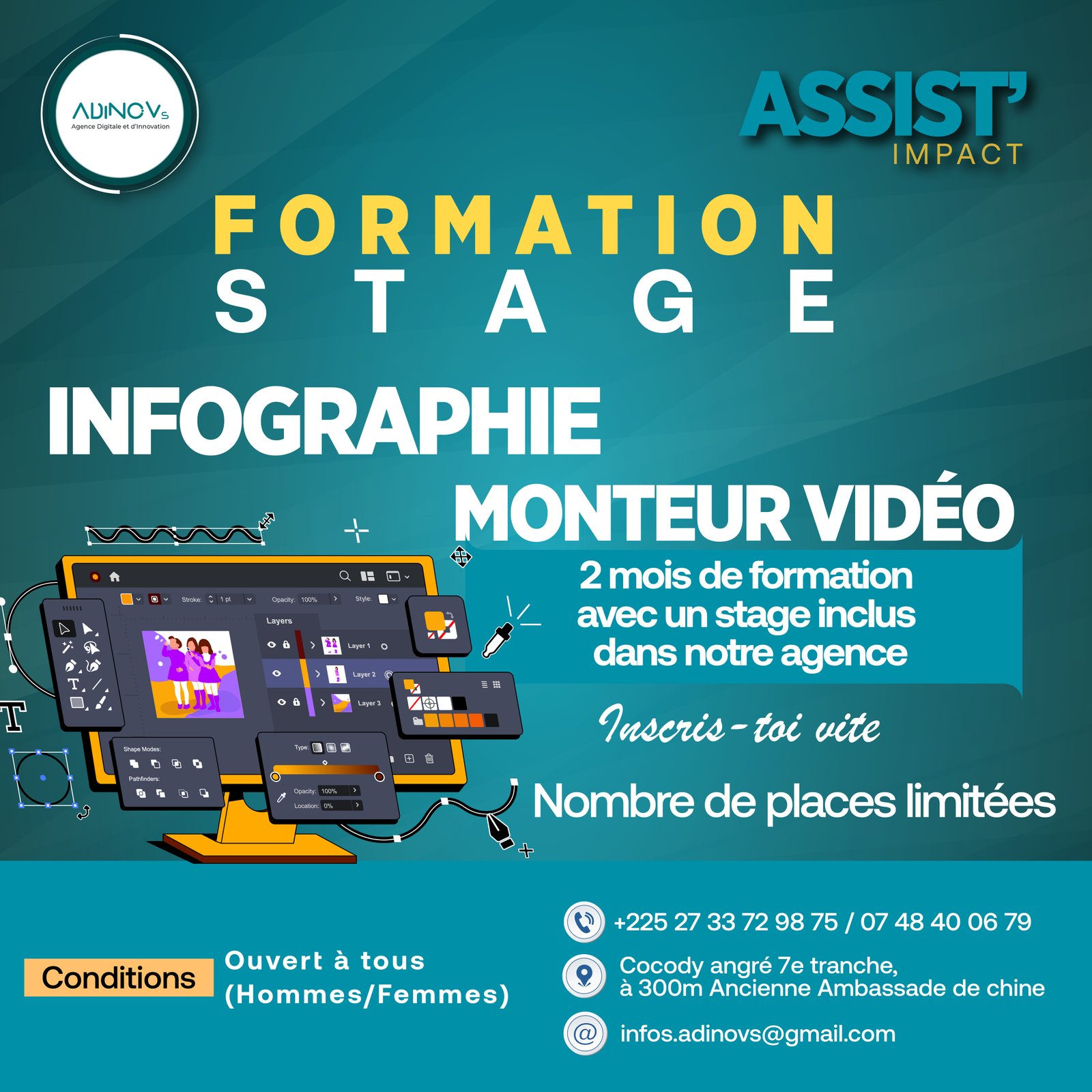 Formation – Stage en Infographie & Montage Vidéo